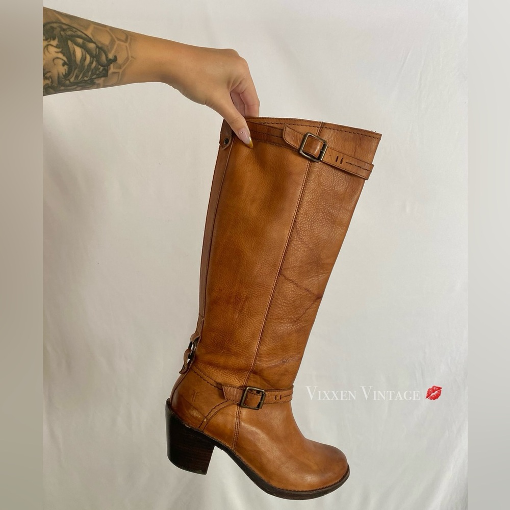 Frye Tan Heeled Boots